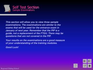 Self Test Section Sample Examinations