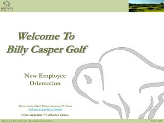 Welcome To Billy Casper Golf