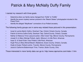 Patrick &amp; Mary McNally Duffy Family