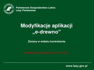 Modyfikacje aplikacji „e-drewno”