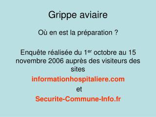 Grippe aviaire