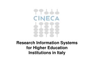 Research Information Systems for Higher Education Institutions in Italy