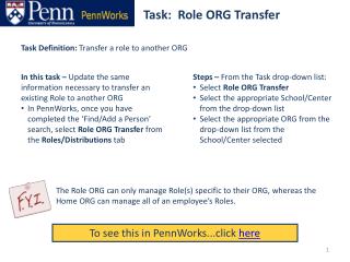 Task: Role ORG Transfer