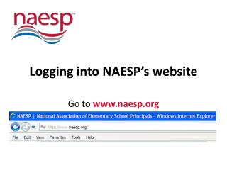 Logging into NAESP’s website