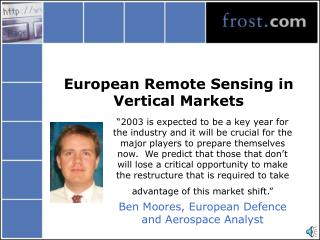 European Remote Sensing in Vertical Markets