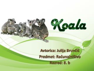 Avtorica: Julija Brunčič Predmet: Računalništvo Razred: 8. b