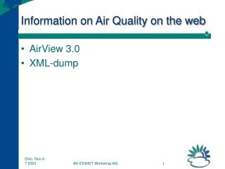 Information on Air Quality on the web