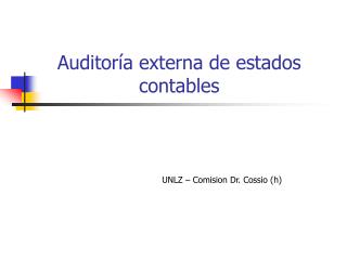 Auditoría externa de estados contables