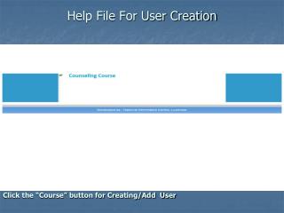 Help File For User Creation