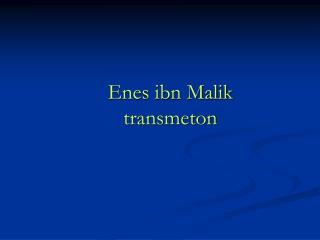 Enes ibn Malik transmeton