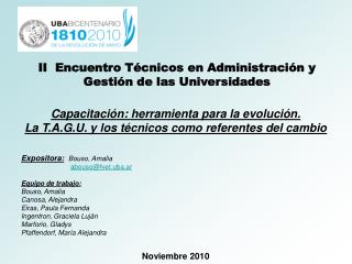 II Encuentro Técnicos en Administración y Gestión de las Universidades