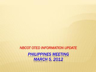 Philippines meeting March 5, 2012