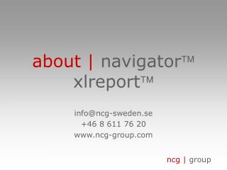 about | navigator  xlreport