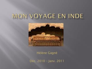 Mon voyage en Inde