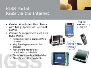 IGSS Portal IGSS via the Internet