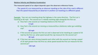 Relative Velocity and Relative Acceleration