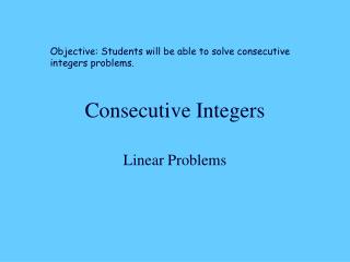 Consecutive Integers