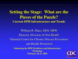 Setting the Stage: What are the Pieces of the Puzzle? Current DPH Infrastructure and Trends