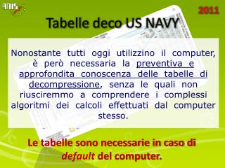 Tabelle deco US NAVY