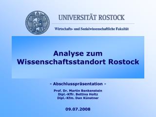 Analyse zum Wissenschaftsstandort Rostock