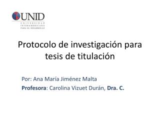 Protocolo de investigación para tesis de titulación
