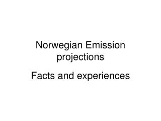 Norwegian Emission projections