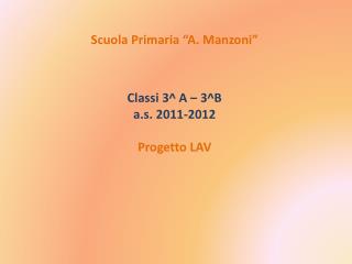 Scuola Primaria “A. Manzoni”