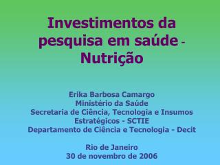 O lugar do Ministério da Saúde na pesquisa em saúde no Brasil