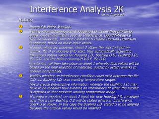 Interference Analysis 2K