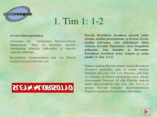 1. Tim 1: 1-2