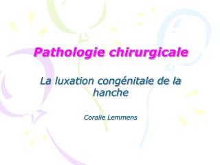 Pathologie chirurgicale