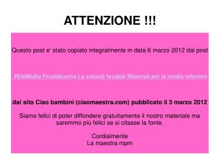 ATTENZIONE !!!