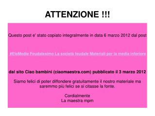 ATTENZIONE !!!