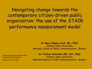Dr Mary Zeppou (LLB, MA, PhD) Hellenic Open University