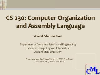 CS 230: Computer Organization and Assembly Language