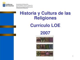 Historia y Cultura de las Religiones Currículo LOE 2007