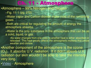 Ch. 11 - Atmosphere