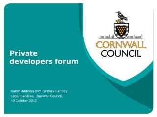 Private developers forum