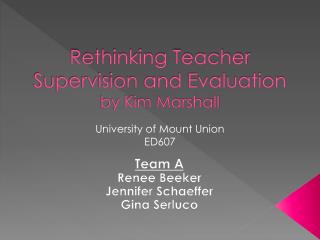 Rethinking Teacher Supervision and Evaluation by Kim Marshall