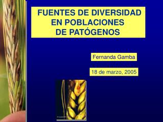 FUENTES DE DIVERSIDAD EN POBLACIONES DE PATÓGENOS