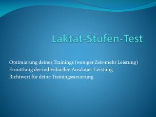 Laktat-Stufen-Test