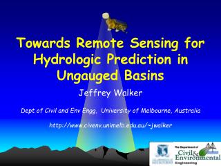 Towards Remote Sensing for Hydrologic Prediction in Ungauged Basins