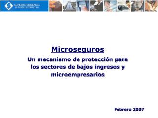 Microseguros Un mecanismo de protección para los sectores de bajos ingresos y microempresarios