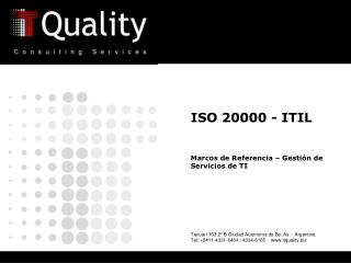 ISO 20000 - ITIL