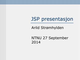 JSP presentasjon
