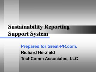 Sustainability Reporting Support System