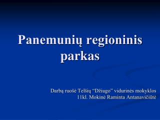 Panemunių regioninis parkas