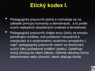 Etický kodex I.