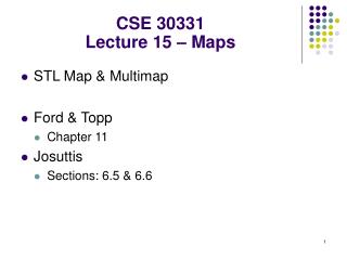 CSE 30331 Lecture 15 – Maps