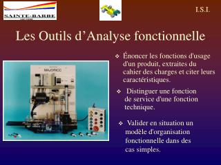 Les Outils d’Analyse fonctionnelle